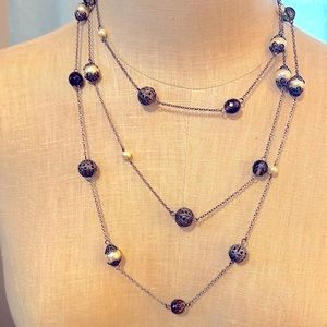 WHBM Brass Tiered Necklace.